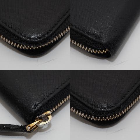 PRADA プラダ ケース サフィアーノ 三角プレート 黒