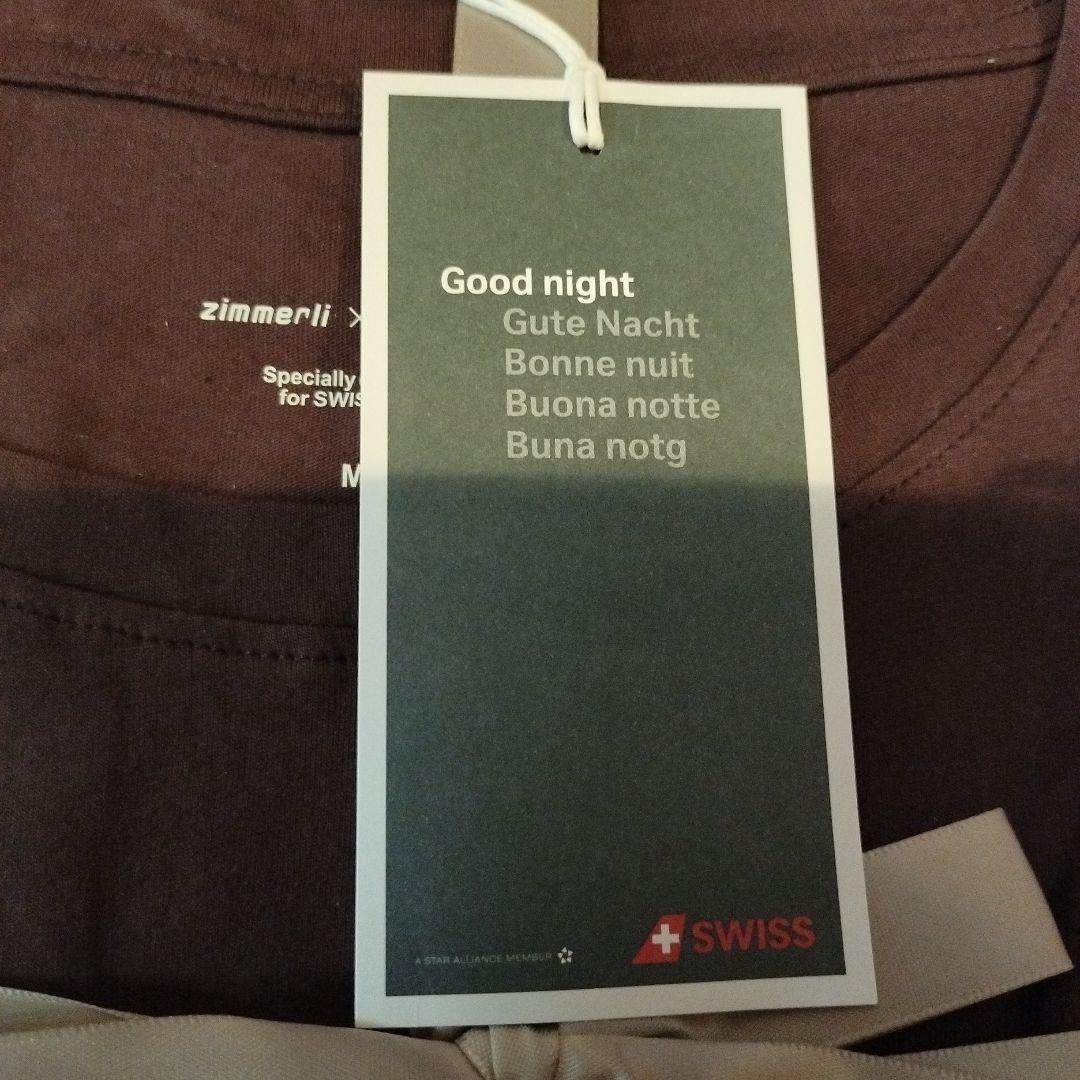 zimmerli × SWISS 航空 パジャマ・ルームウェア半袖茶・長ズボン黒