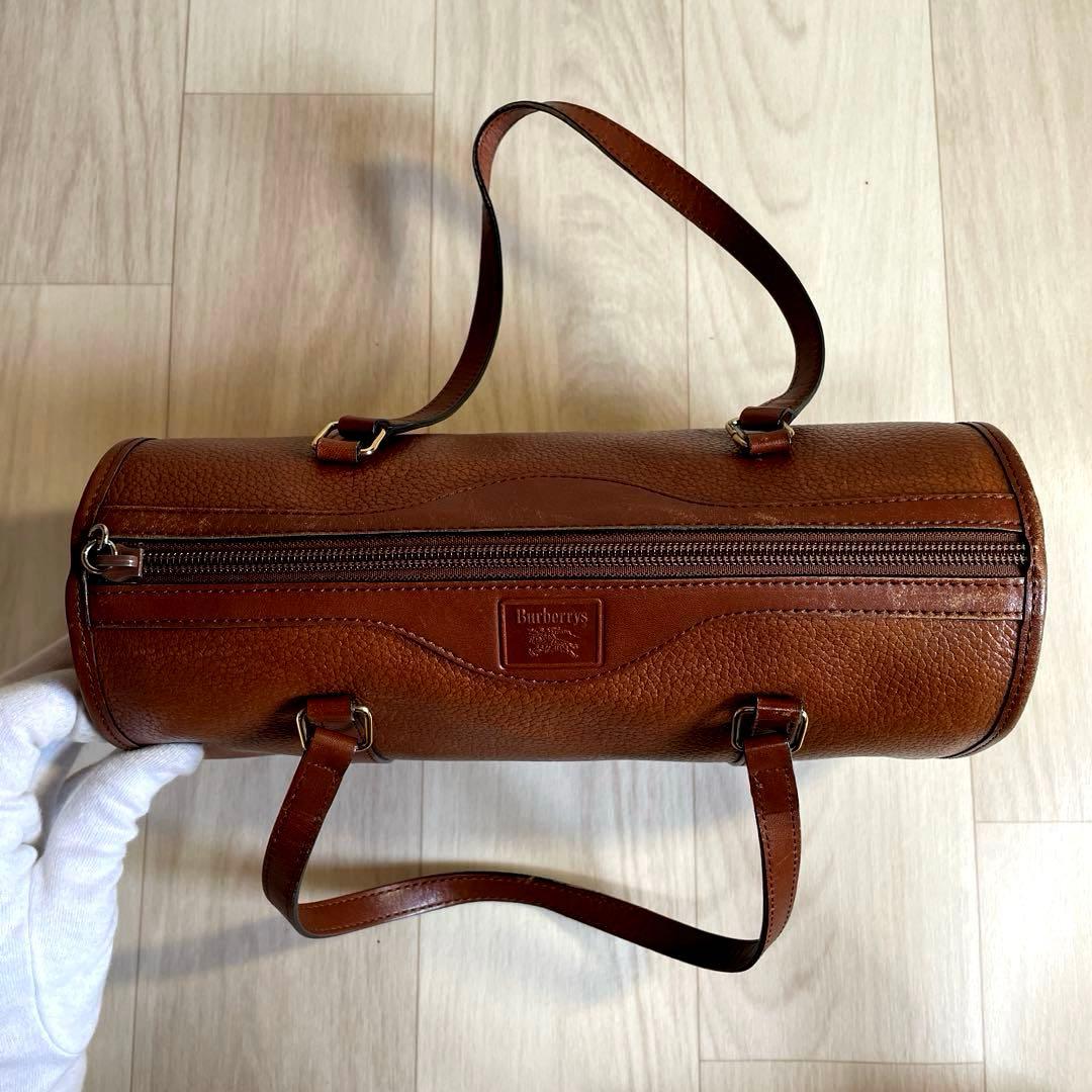 Burberry ブラウンレザーミニボストンバッグ