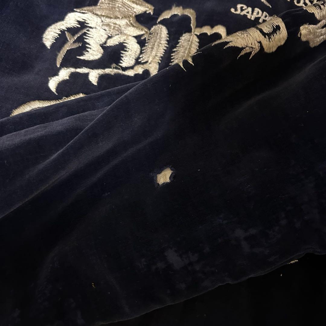 50s スカジャン　別珍　オリジナル　vintage 日本地図　富士山