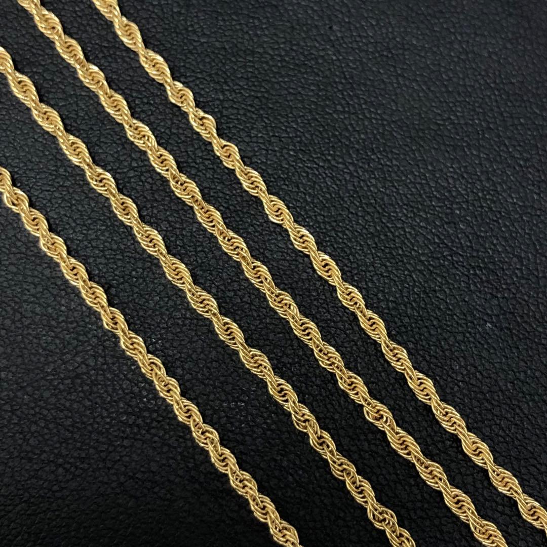 (C122306)K18 ロープチェーン YG ネックレス 18金 アクセサリー