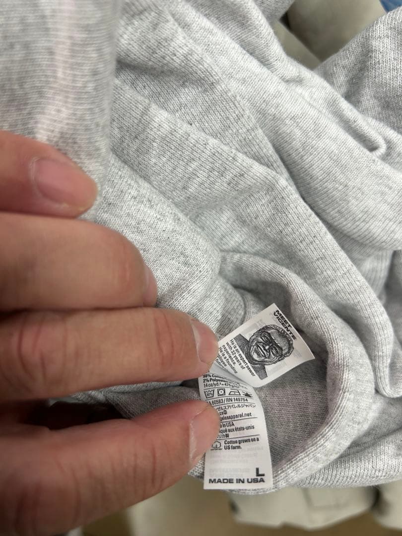 ロサンゼルスアパレル パーカー プルオーバー アッシュグレー Lサイズ新品未使用