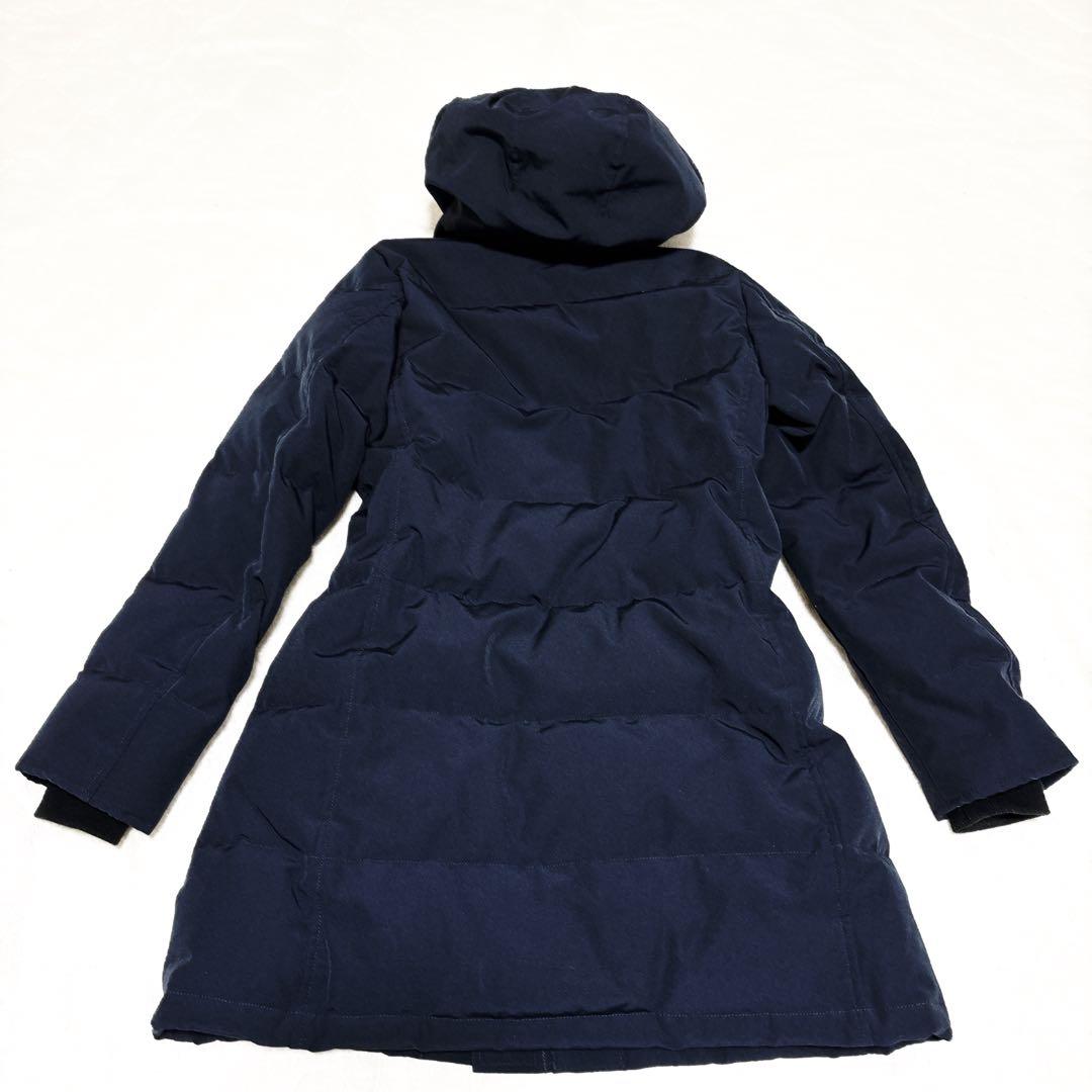 美品✨ ダントン ダウンジャケット コート フード リブ M 紺 ミドル丈