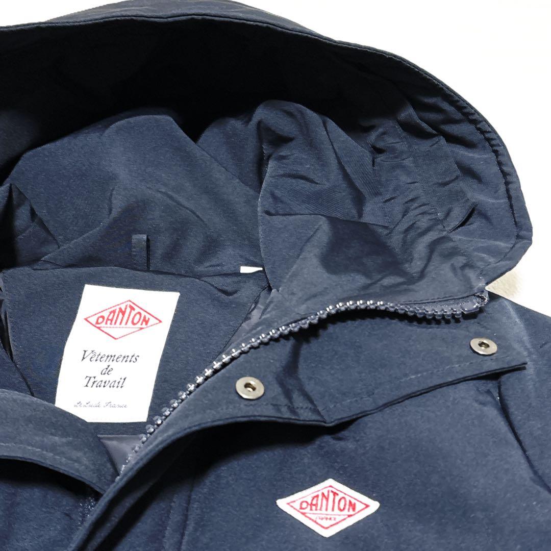 美品✨ ダントン ダウンジャケット コート フード リブ M 紺 ミドル丈