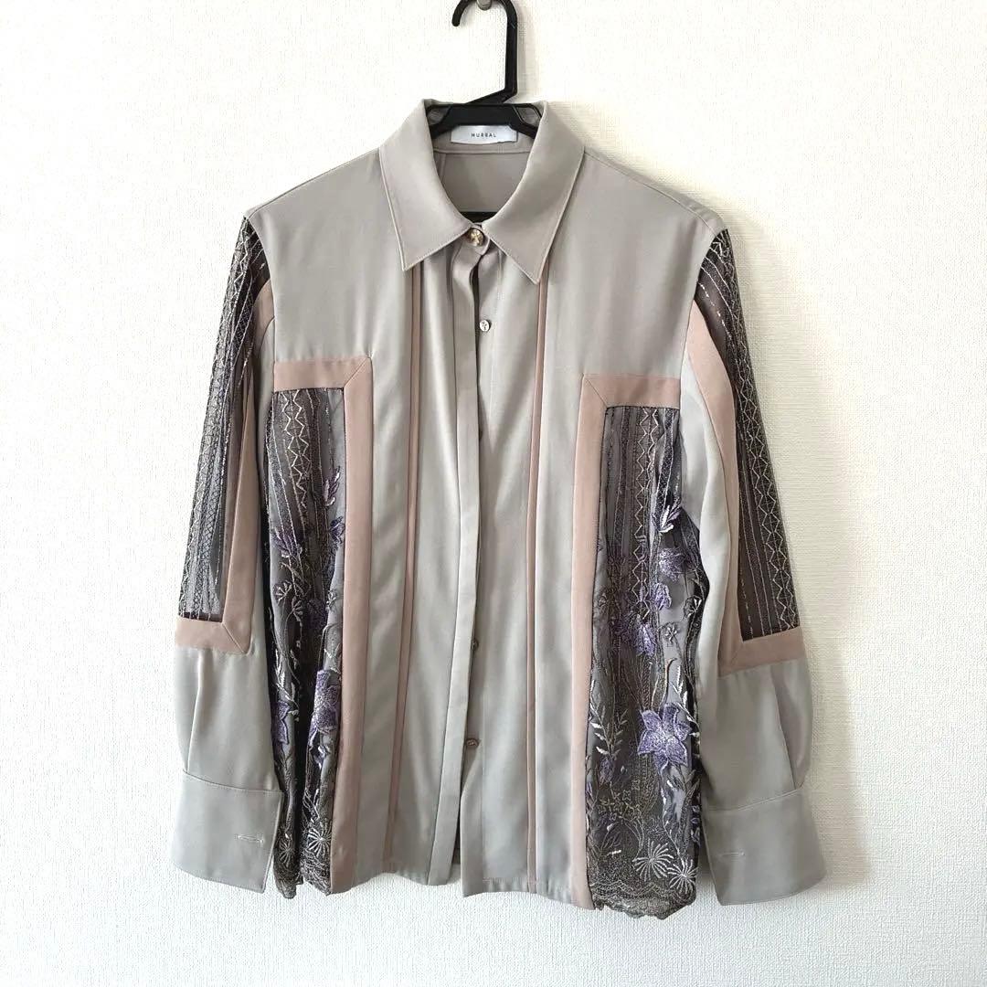 【murral】フラワー刺繍シャツ【サイズ1】