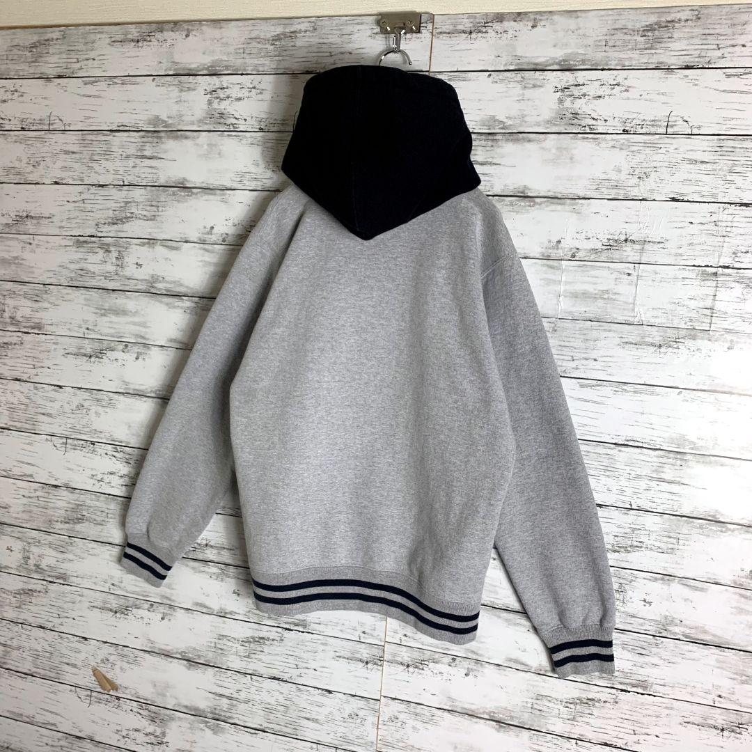 872【めっちゃレア】シュプリーム☆刺繍ロゴ入りパーカー　フードバイカラー