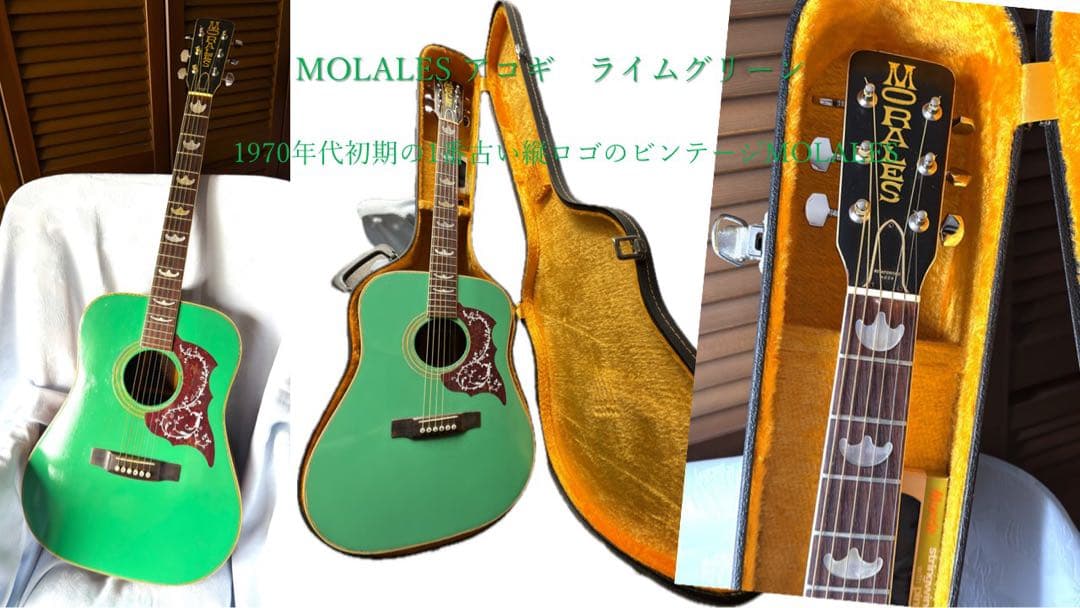 MOLALES アコギ　ライムグリーン 【思い切って8,500円で譲ります】