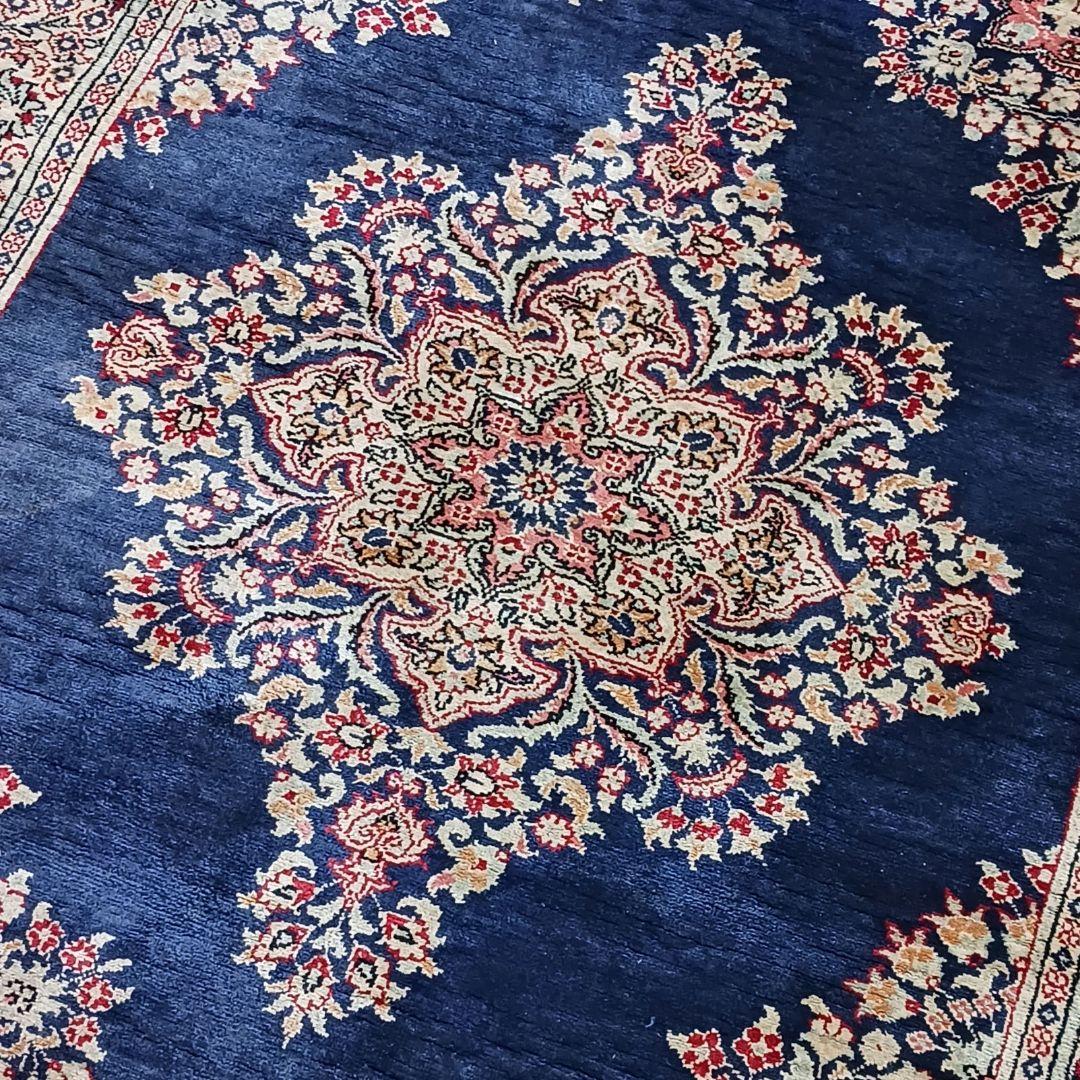 Y2756 トルコ絨毯 カイセリ シルク100% 手織り 135×91㎝