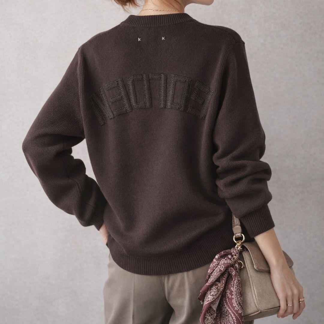 ゴールデングース【未使用級】バックロゴ クルーネック ニット　定価8.9万