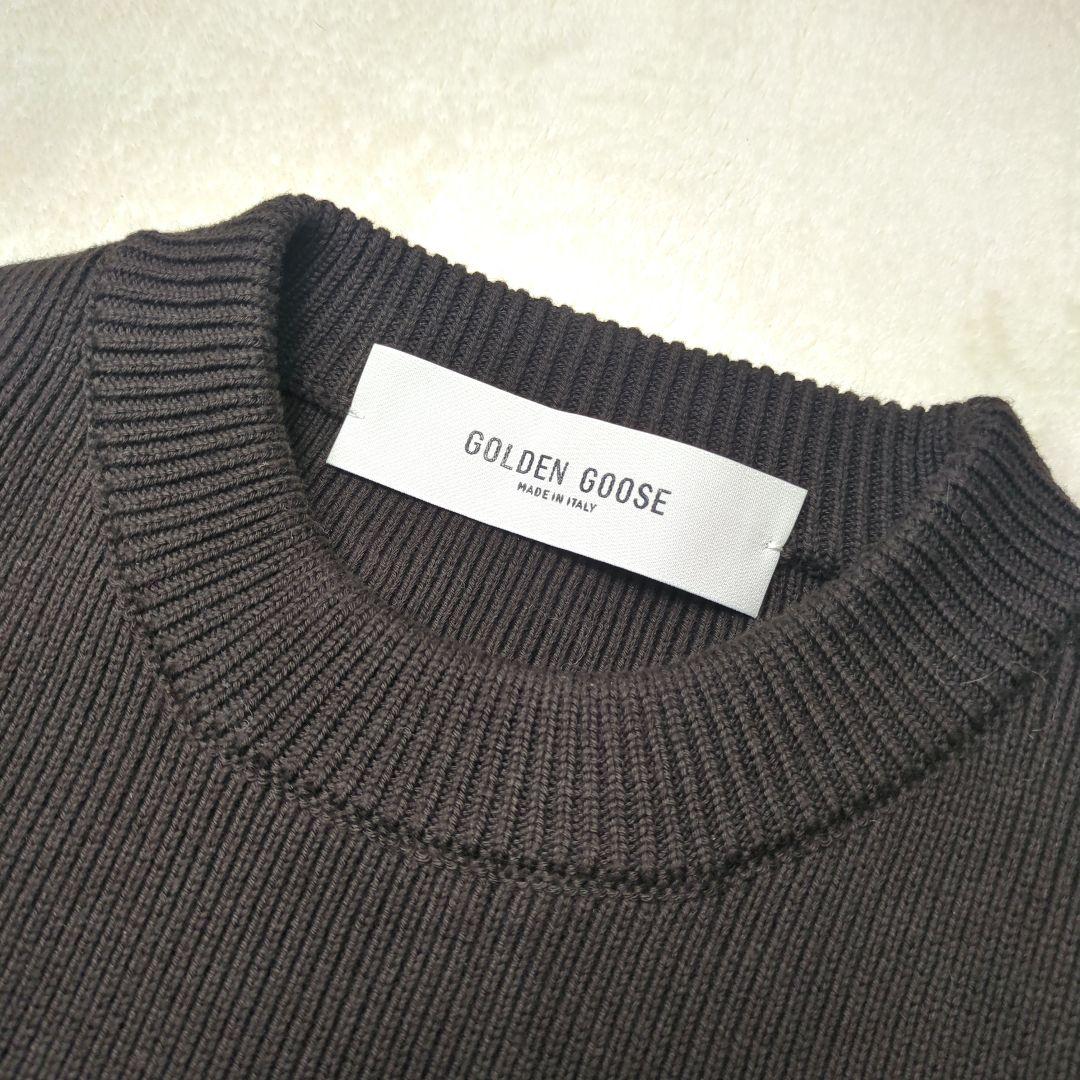 ゴールデングース【未使用級】バックロゴ クルーネック ニット　定価8.9万