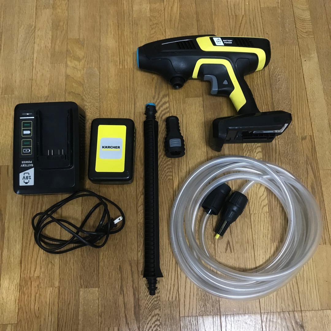 ケルヒャー モバイル高圧洗浄機 KHB6 本体＋自給用ホース+急速充電器+他　②