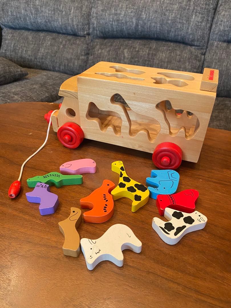 木のおもちゃ　6点セット　スロープ　楽器　型はめ　積み木　そろばん　絵合わせ