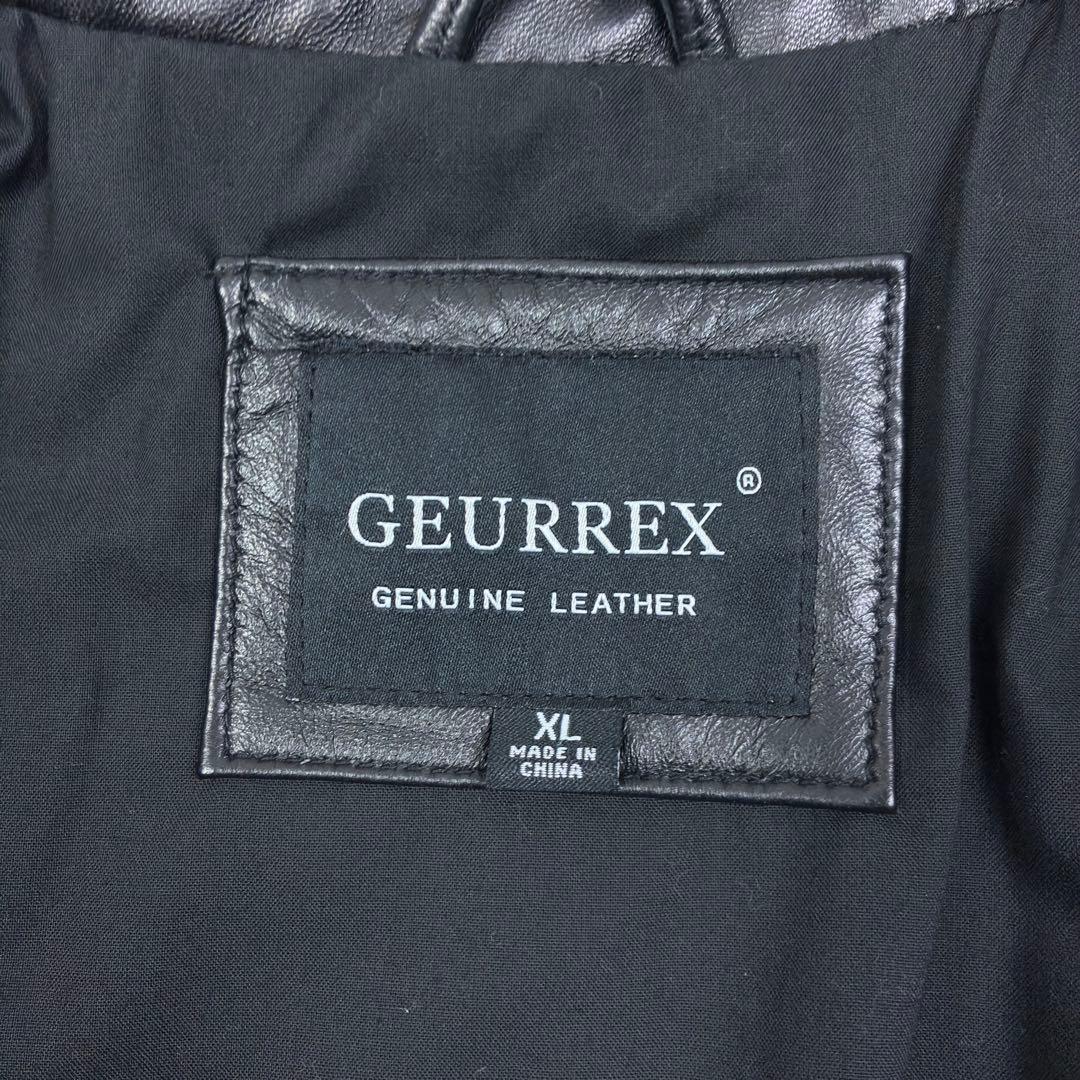 美品　ジャーレックス　本革　シングルライダース　レザージャケット　蛇腹　XL　黒