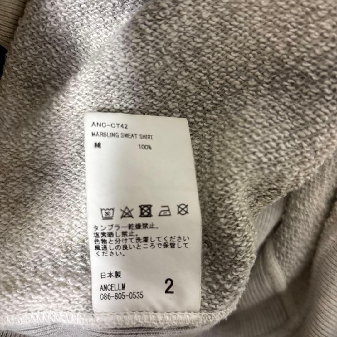 トップス 24ss ANCELLM MARBLING SWEAT SHIRT 2
