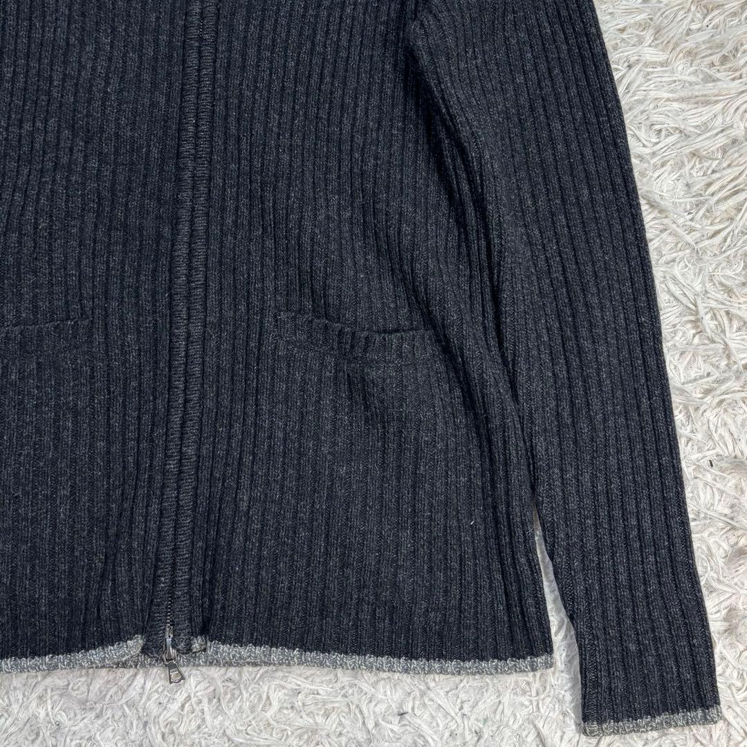 美品　ポールスミス　ドライバーズニット　四者混　ダブルファスナー　カシミヤ　黒