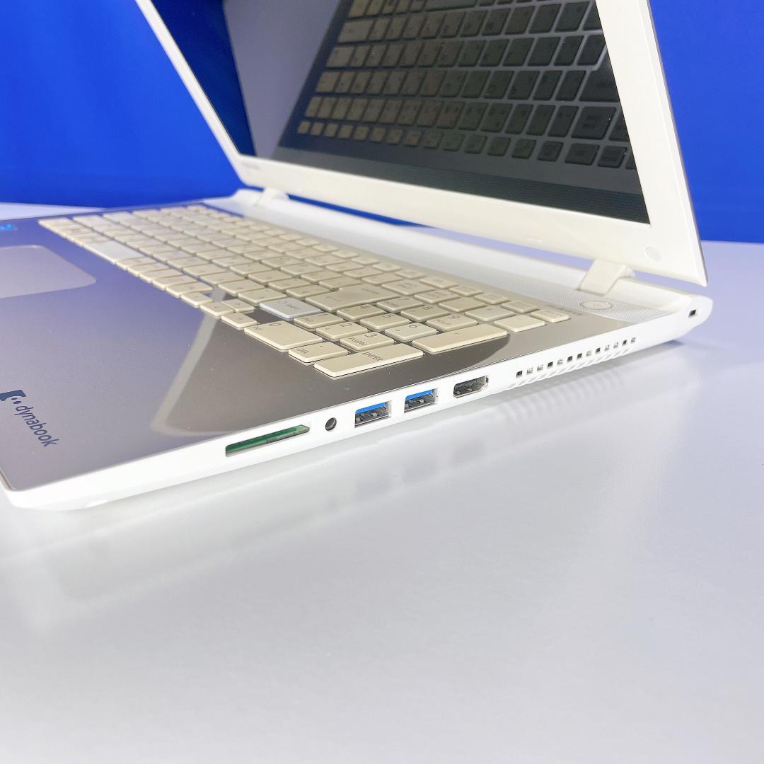 ブルーレイOK書類作成に最適❣️快適SSD✨ゴールド✨東芝ノートPC薄型カメラ