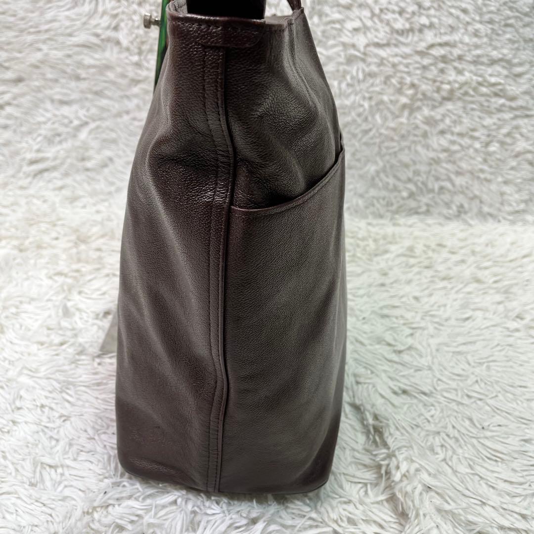 良品✨ポーター リンク メンズ レザー トートバッグ 大容量　A4収納 ブラウン