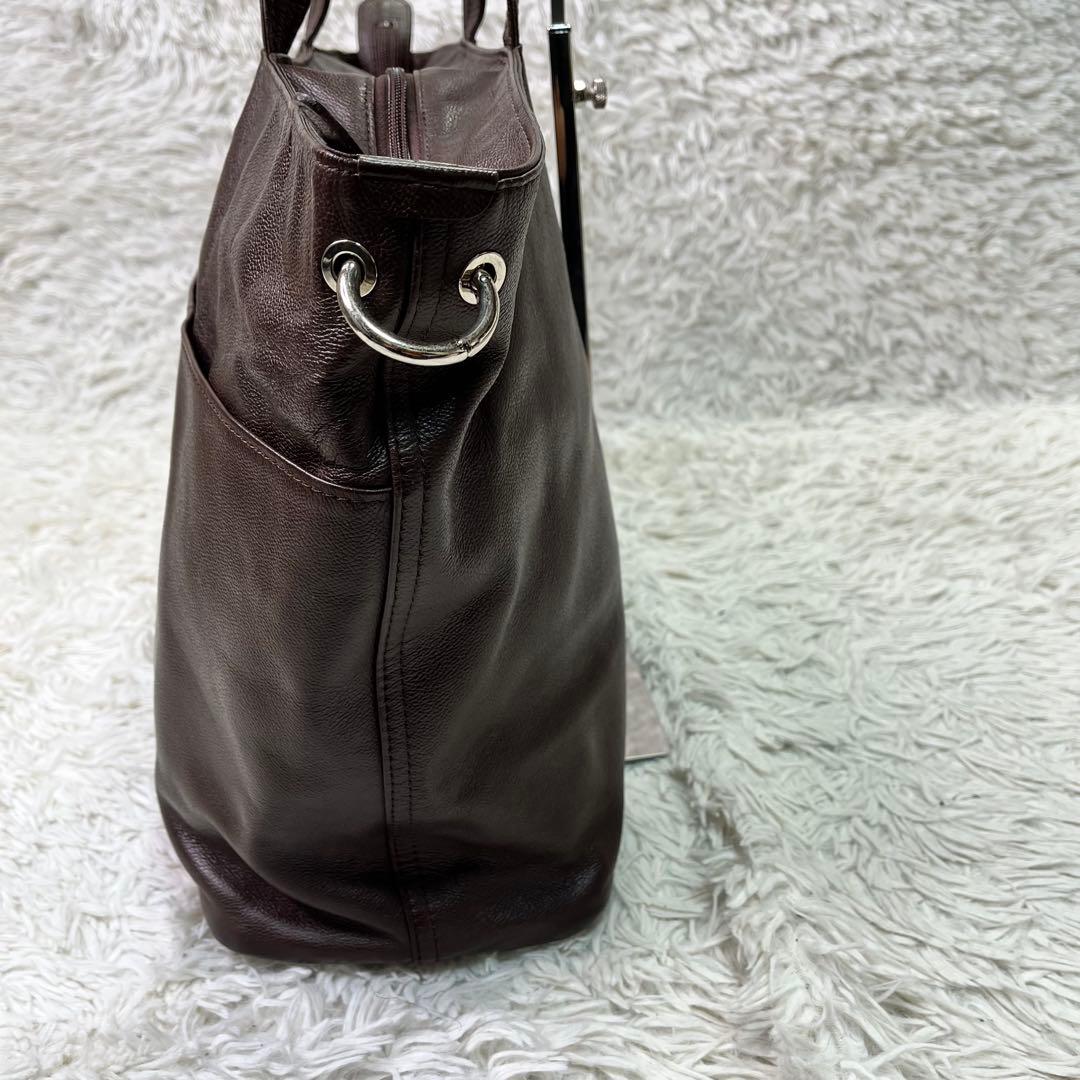 良品✨ポーター リンク メンズ レザー トートバッグ 大容量　A4収納 ブラウン