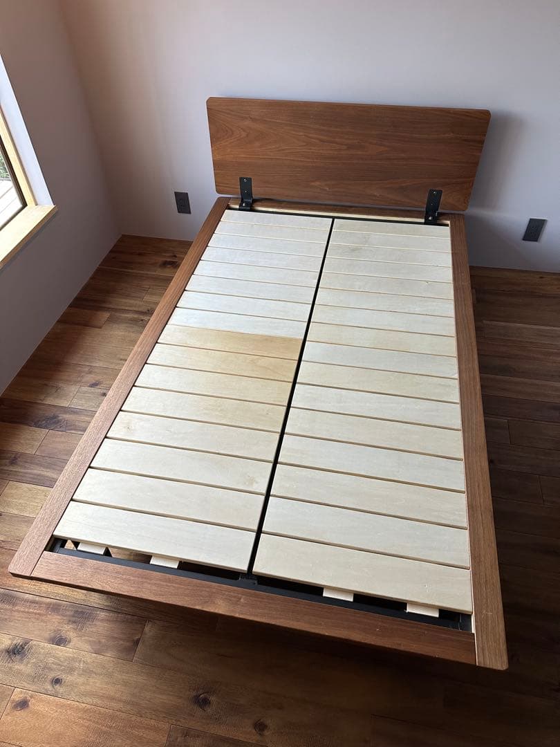 送料込 直渡可 MUJI セミダブルベッド + 西川AiR ハード セット