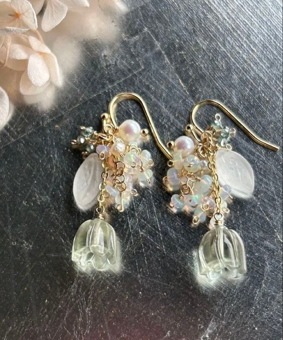 ブルートパーズルースsilver＆グレームーンストーン＆カレンシルバーチャーム他