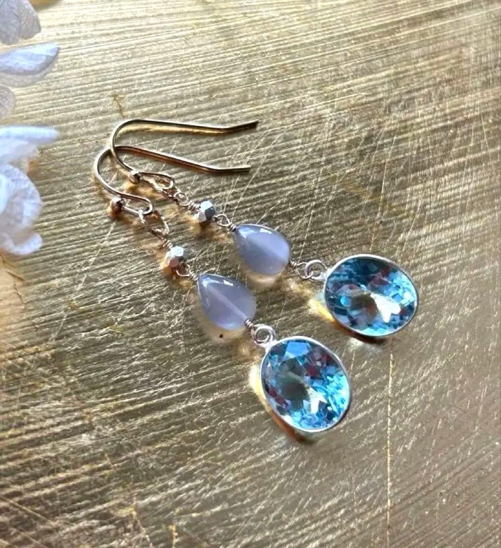 ブルートパーズルースsilver＆グレームーンストーン＆カレンシルバーチャーム他