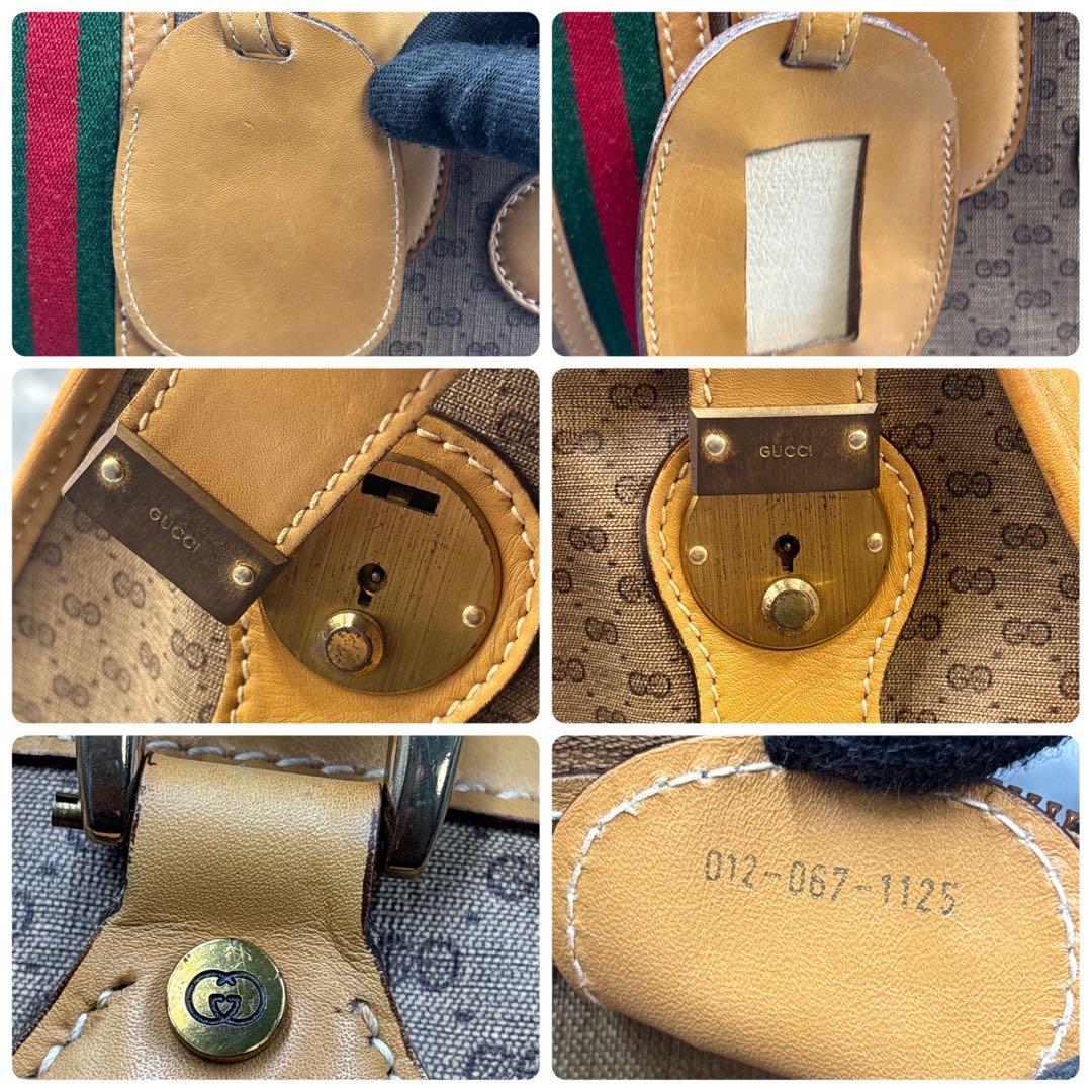 ✨美品✨GUCCI シェリーライン GG ブラウン レザー ボストンバッグ ロゴ