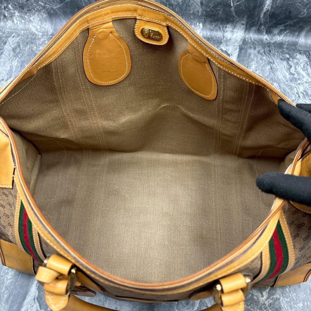 ✨美品✨GUCCI シェリーライン GG ブラウン レザー ボストンバッグ ロゴ