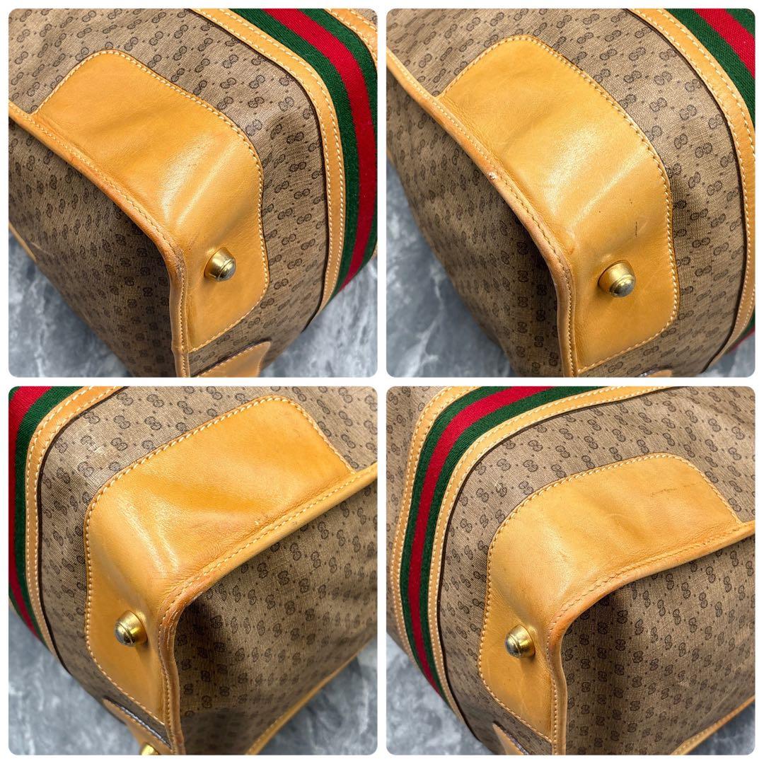 ✨美品✨GUCCI シェリーライン GG ブラウン レザー ボストンバッグ ロゴ