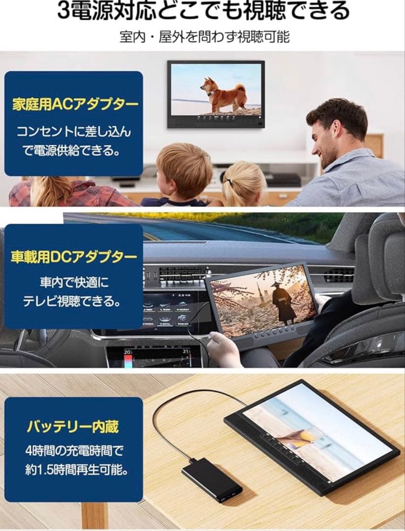 ポータブルテレビ⭐️録画機能 14インチ 液晶テレビ 小型 ワンセグ/フルセグ