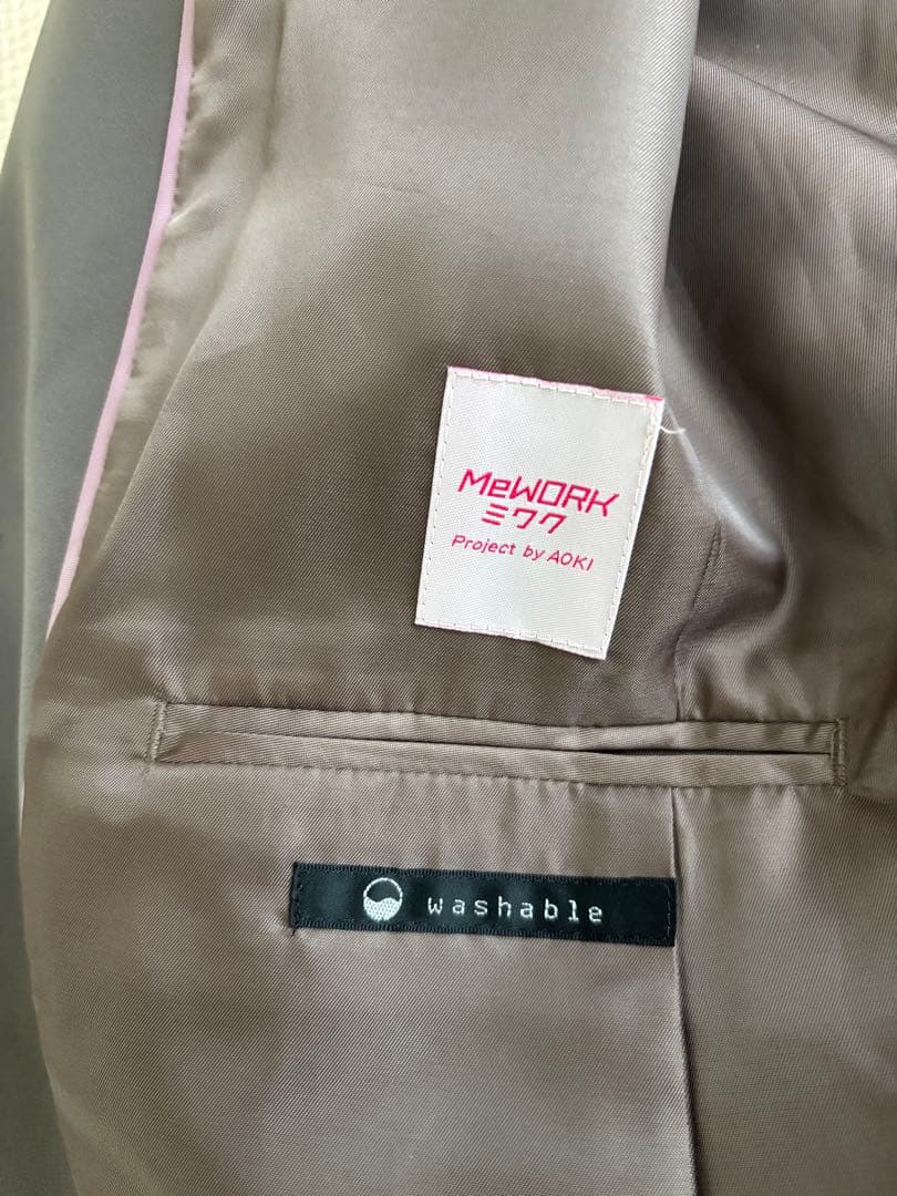 AOKI×Oggi★MEWORK ブラウン系2パンツスーツ7号