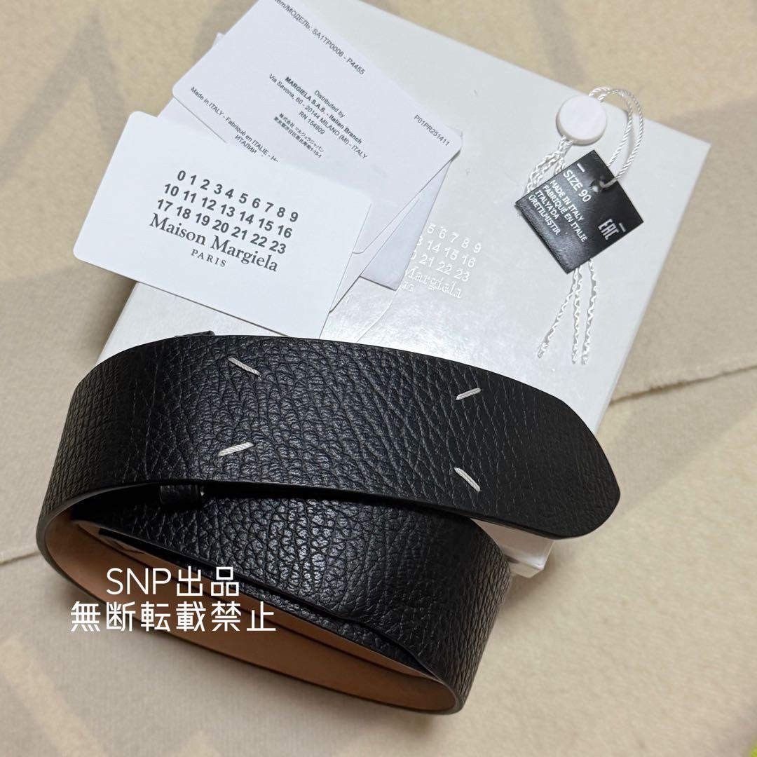 Margiela メゾン マルジェラ 25SS レザー ベルト ステッチ 黒