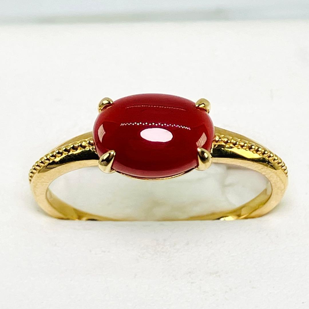 GSTV K18 天然 さんご サンゴ 珊瑚 リング さんご: 1.50ct