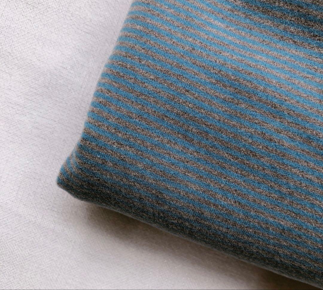 ミップベア天竺中ボーダー・L★ 三峰 WIND ウインド　パジャマ　サックス