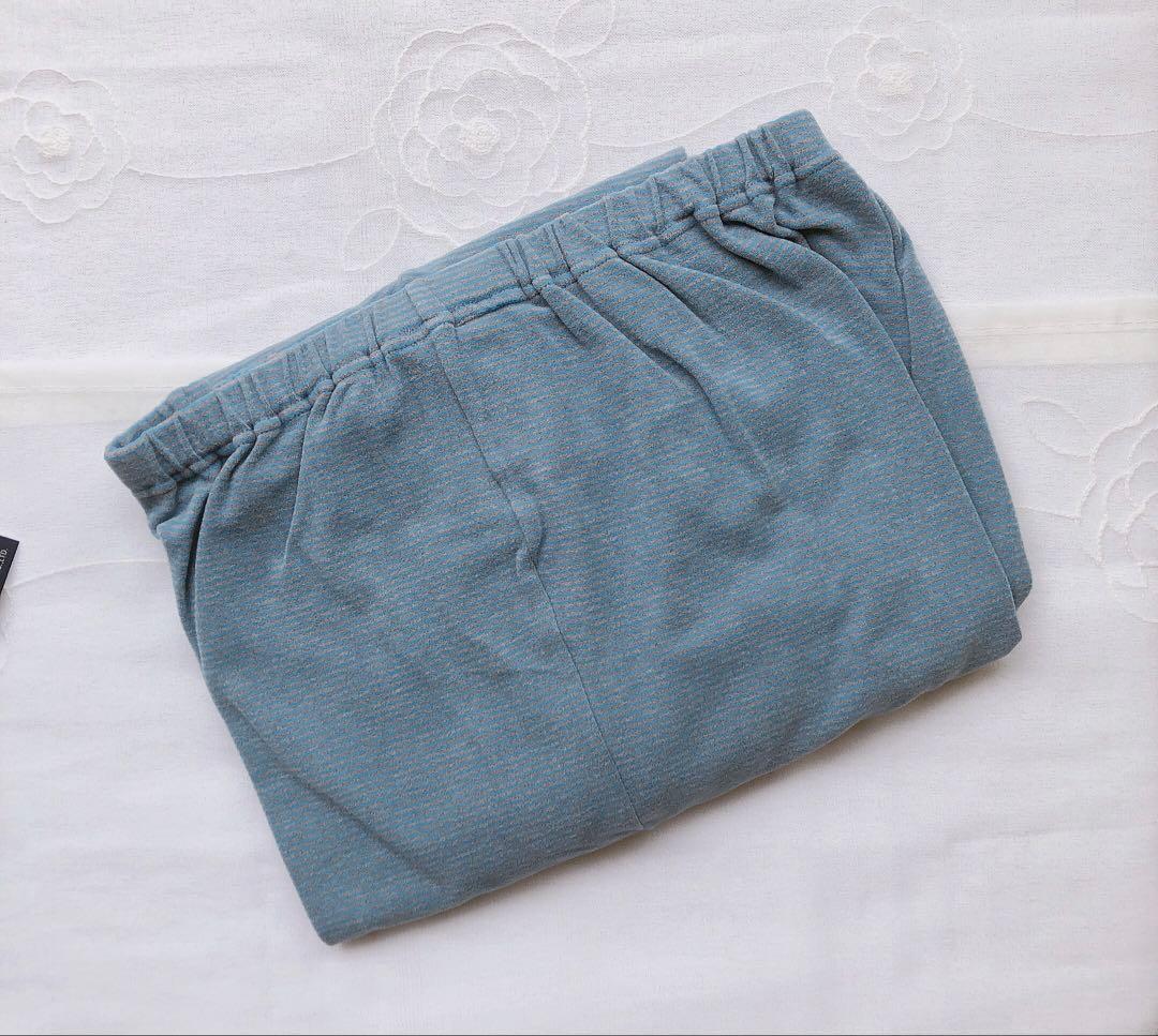 ミップベア天竺中ボーダー・L★ 三峰 WIND ウインド　パジャマ　サックス