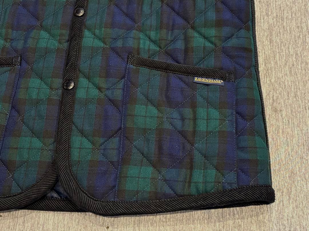 ⚫︎お値下げ美品⭐︎ラベンハム38キルティングベストリバーシブルネイビーチェック