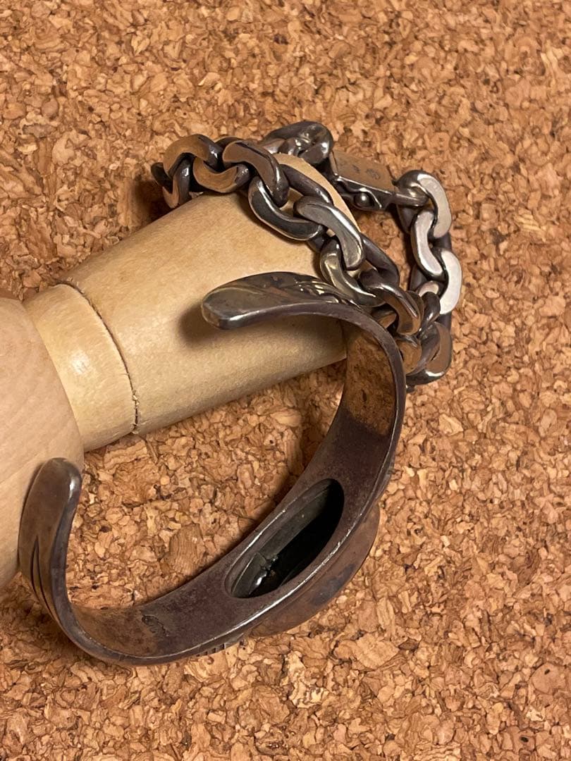 ◆感謝価格◆希少◆シルバー925◆バングルK10×ブレスレット2点セット◆