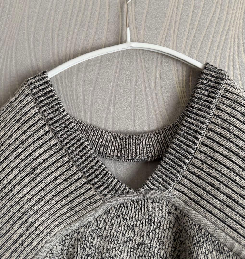 トップス clane W FACE CUT NECK WIDE KNIT TOPS