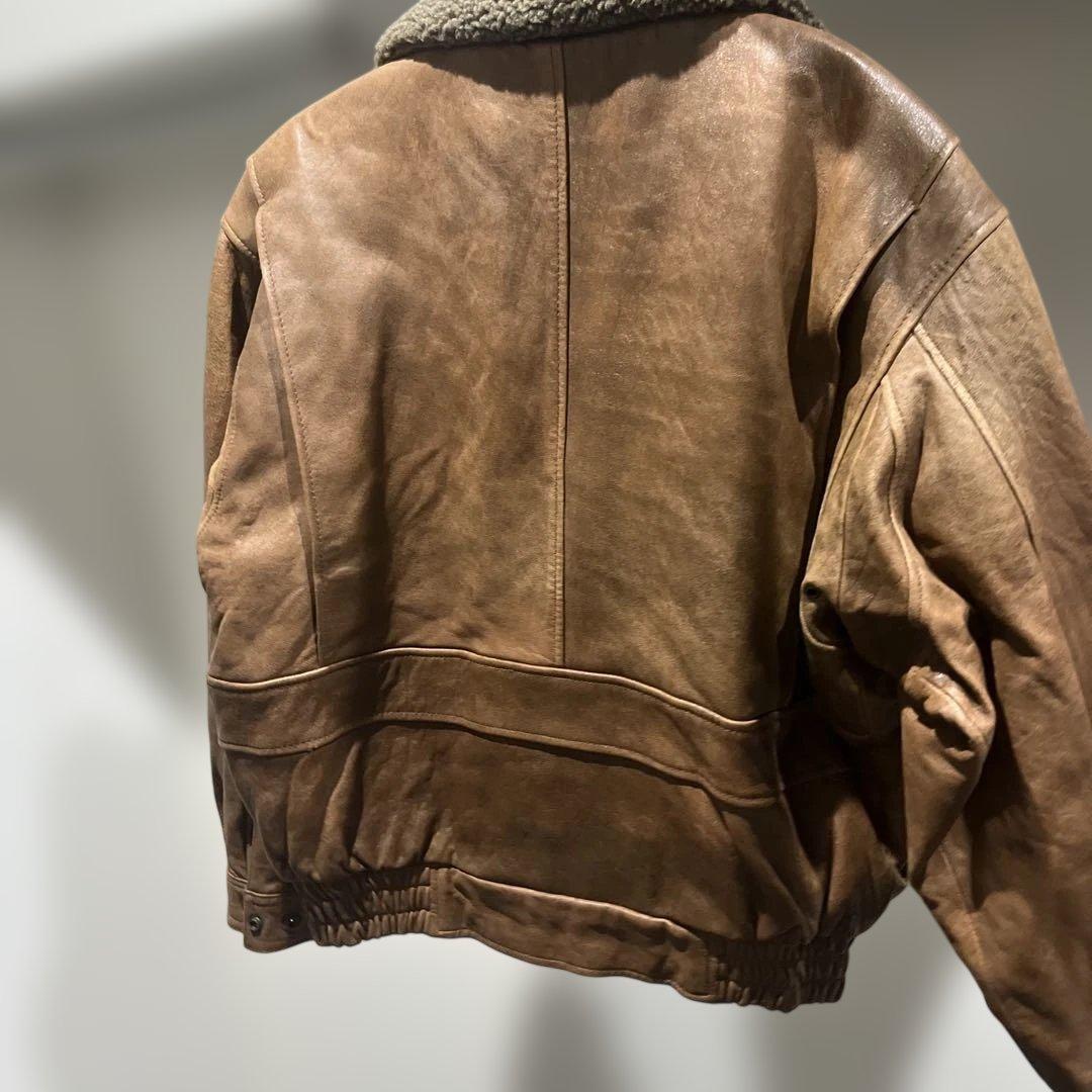 買*ー様 即日発送 OLD UNIQLO ボア襟付きレザージャケット Mサイズ