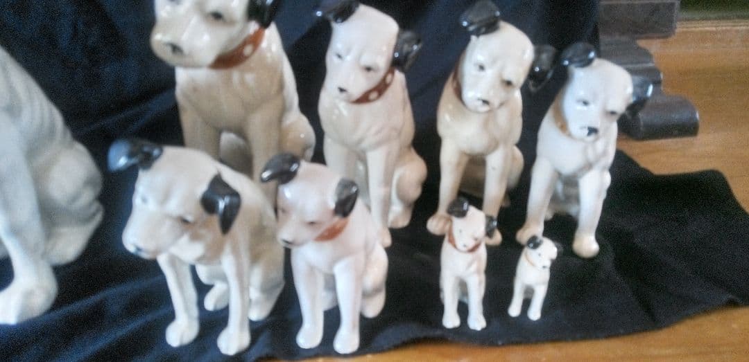 Victor ビクター 犬 ニッパー 陶器製 12体 セット 当時置物