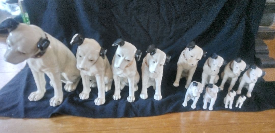 Victor ビクター 犬 ニッパー 陶器製 12体 セット 当時置物