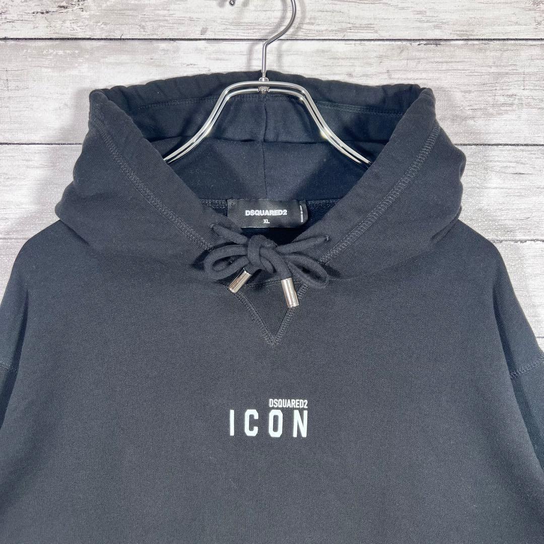 『希少サイズ』　ディースクエアード パーカー　ICON 大人気　黒　【XL】