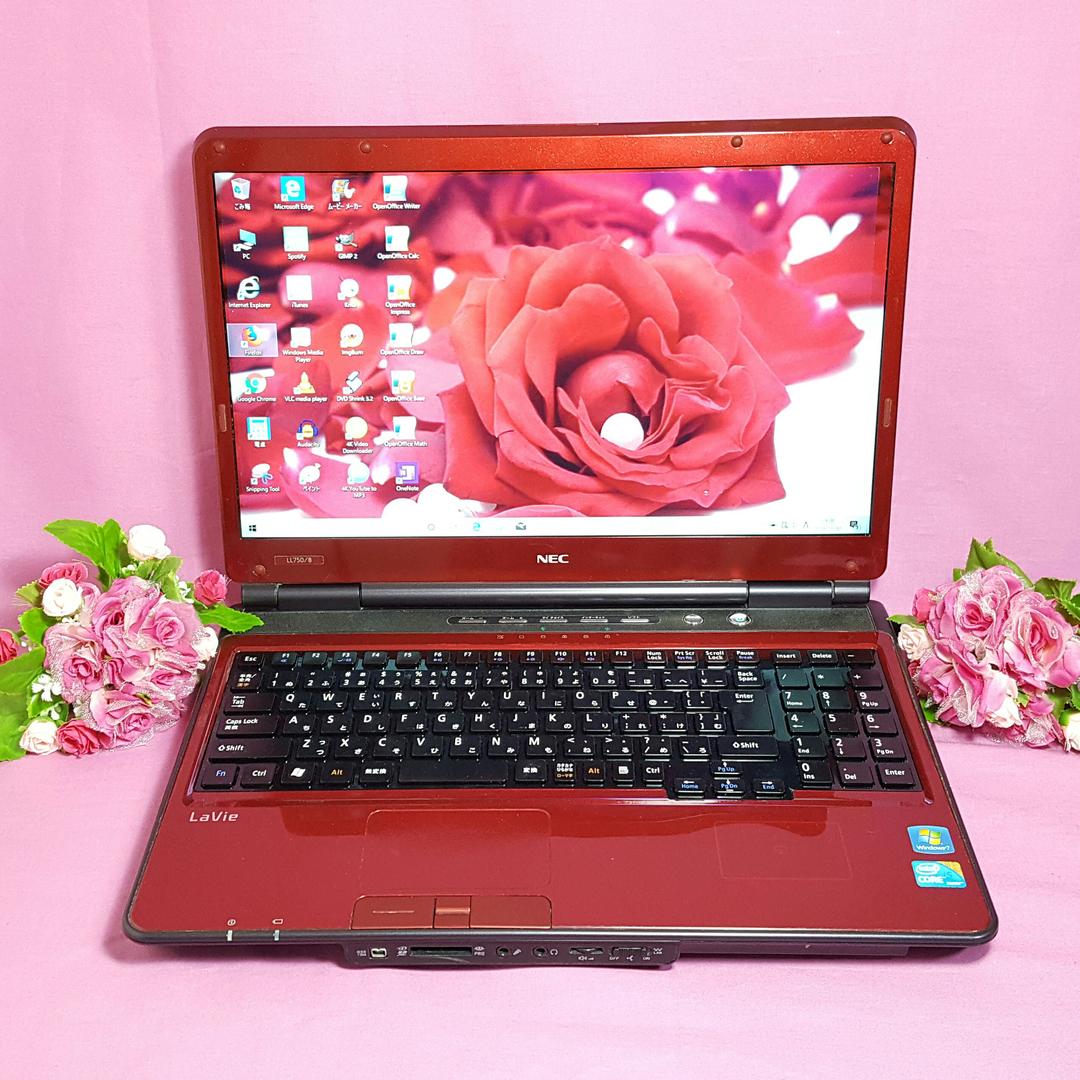 赤色✨大人気✨NEC❥最新WIN10❥CORE-I5❥大容量500G❥オフィス❥
