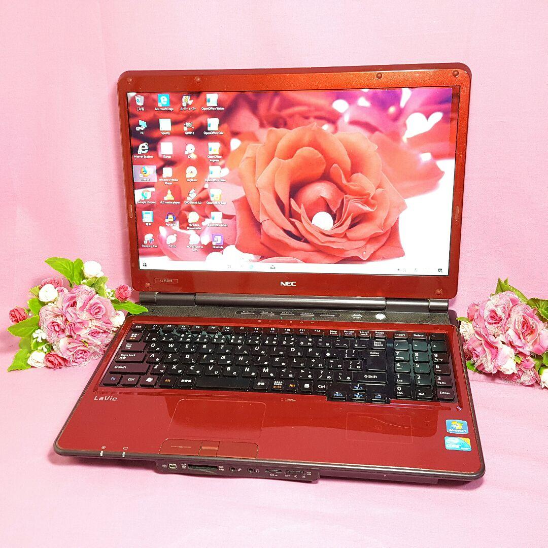 赤色✨大人気✨NEC❥最新WIN10❥CORE-I5❥大容量500G❥オフィス❥