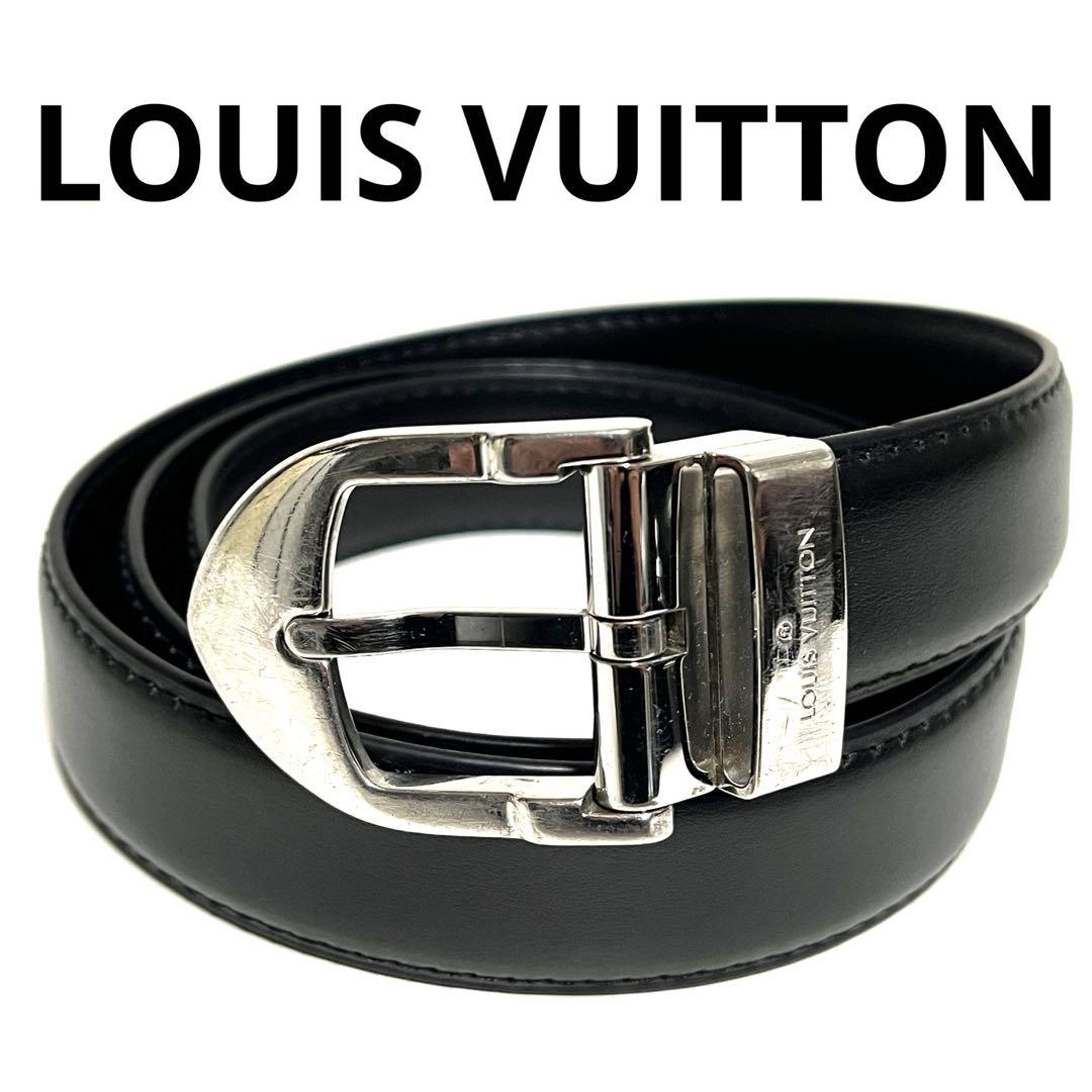 LOUIS VUITTON サンチュール ベルト レザー シルバー 850