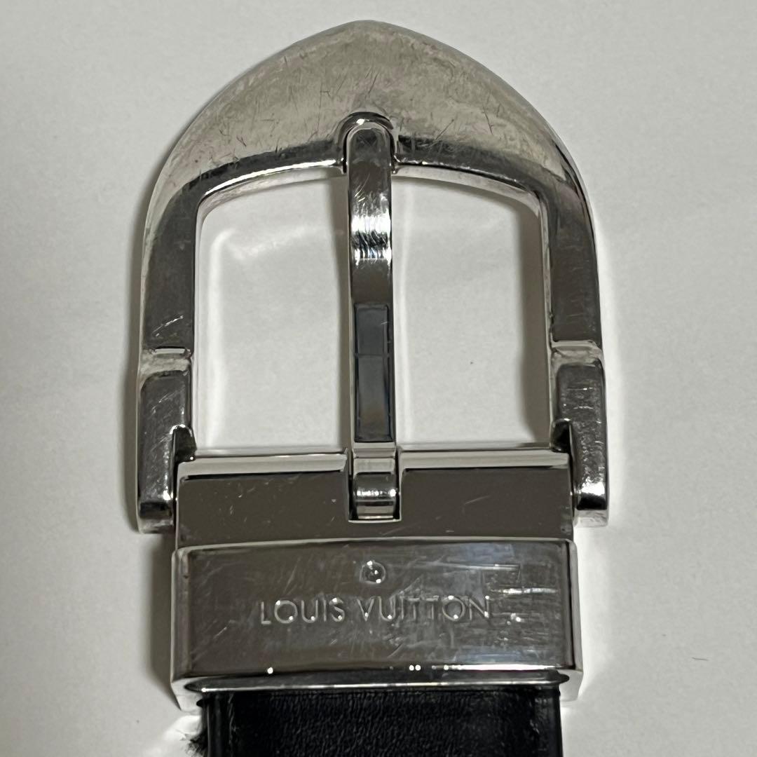 LOUIS VUITTON サンチュール ベルト レザー シルバー 850