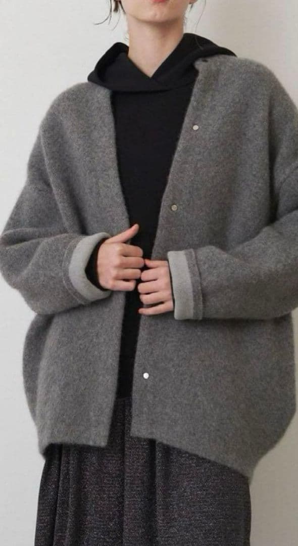 ELENDEEKエレンディーク ラクーンカーディガン 01サイズ グレー