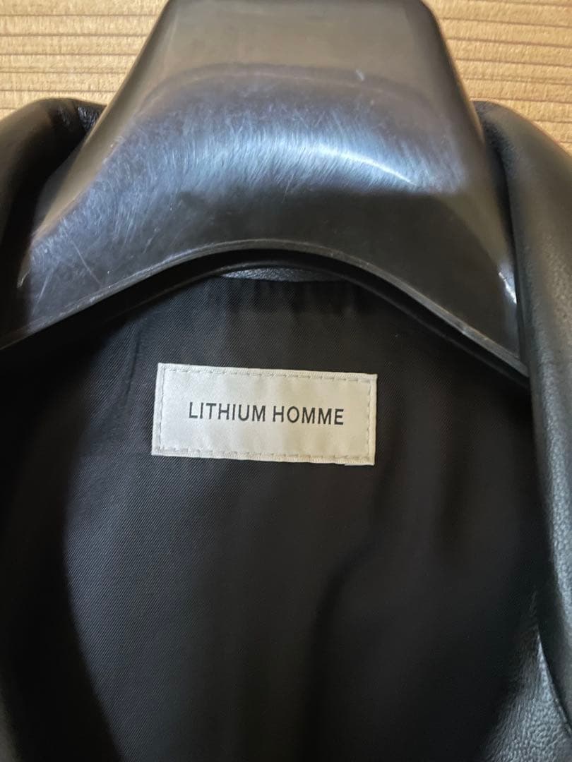 LITHIUM HOMME ブラックレザーライダースジャケット
