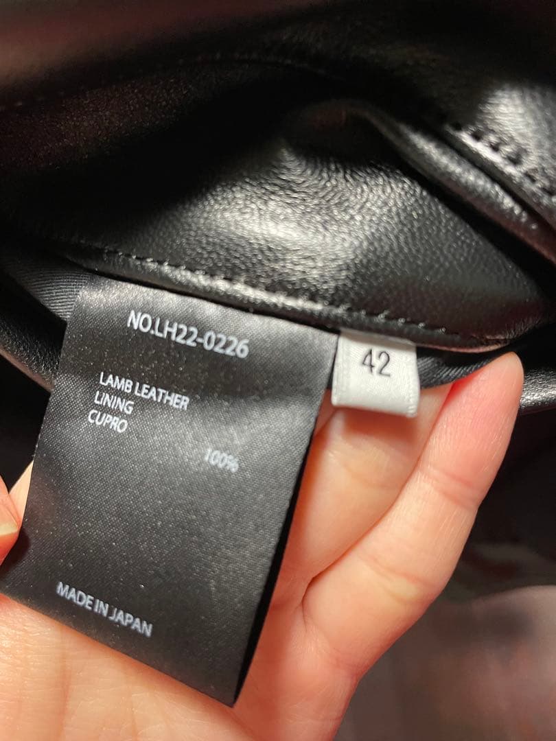 LITHIUM HOMME ブラックレザーライダースジャケット