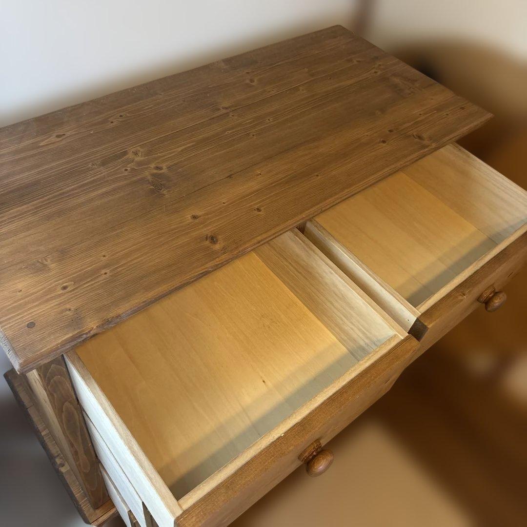 カントリーチェスト　パイン材　オールドパイン風フレンチカントリー調　ハンドメイド