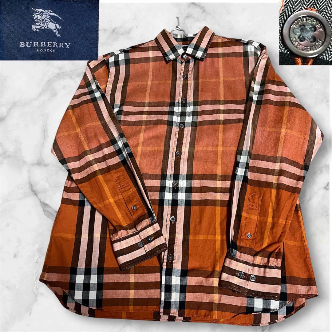 バーバリーロンドン　ノバチェック柄 長袖シャツ Lサイズ　ギガチェック